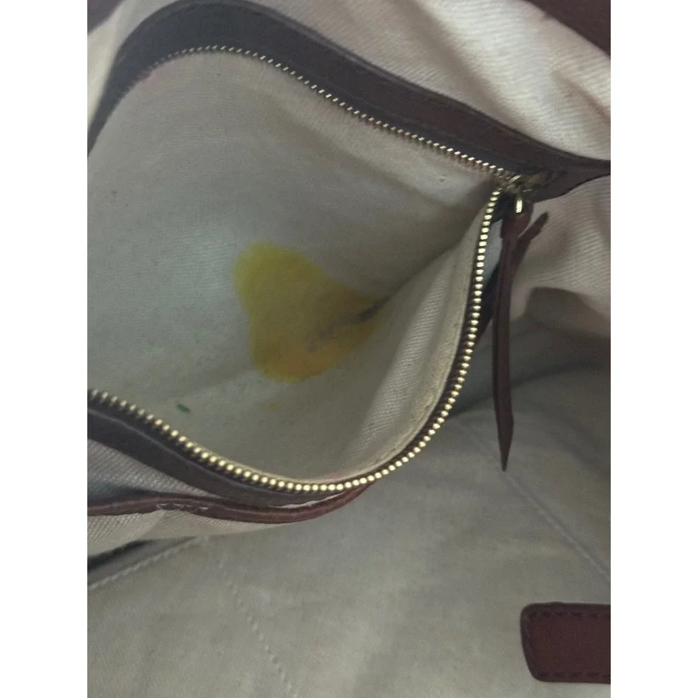 Michael Kors Brown‎ Pebbled Leather Tote Bag Gold Chain Accent Shoulder Bag